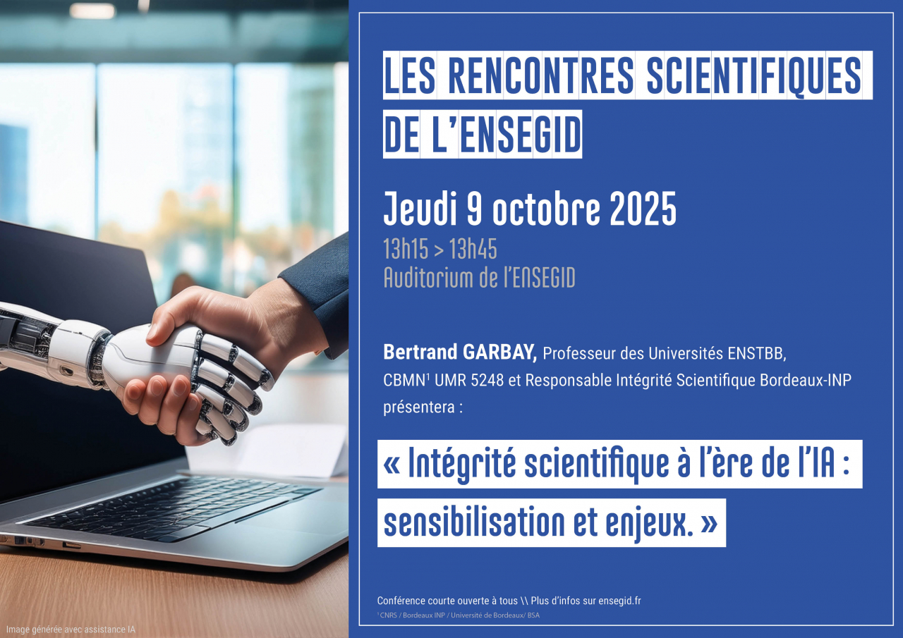 Affiche Rencontres Scientifiques de l'ENSEGID : Bertrand Garbay
